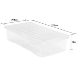 B&M Jumbo Underbed Storage Box With Lid 42L - Clear -Cheap Home Style Store 257918 42l jumbo underbed storage box with lid clear 3