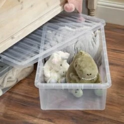 B&M Jumbo Underbed Storage Box With Lid 42L - Clear -Cheap Home Style Store 257918 42l jumbo underbed storage box with lid clear 4