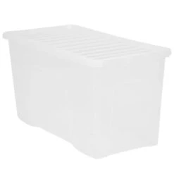 B&M Large Storage Box With Lid 110L - Clear 8 B&M Large Storage Box With Lid 110L - Clear -Cheap Home Style Store 284861 110l storage box with lid clear
