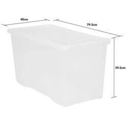 B&M Large Storage Box With Lid 110L - Clear 9 B&M Large Storage Box With Lid 110L - Clear -Cheap Home Style Store 284861 110l storage box with lid clear 3