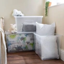 B&M Large Storage Box With Lid 110L - Clear 7 B&M Large Storage Box With Lid 110L - Clear -Cheap Home Style Store 284861 110l storage box with lid clear 5