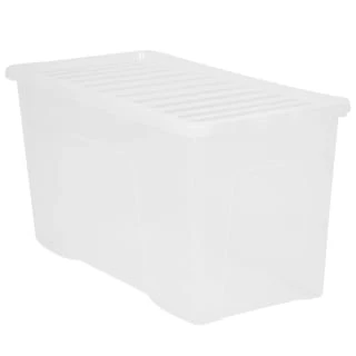 B&M Large Storage Box With Lid 110L - Clear 4 B&M Large Storage Box With Lid 110L - Clear - Image 4