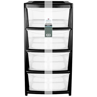 B&M 4 Tier Drawer - Black 1 B&M 4 Tier Drawer - Black