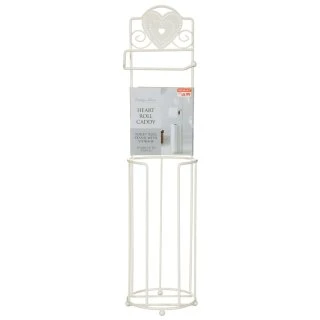 B&M Heart Toilet Roll Caddy - White 3 B&M Heart Toilet Roll Caddy - White - Image 3