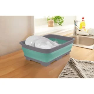 Addis Collapsible Washing Up Bowl - Aqua & Grey 1 Addis Collapsible Washing Up Bowl - Aqua & Grey