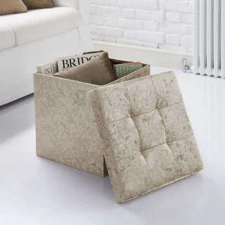 B&M Mink Velvet Storage Seat Ottoman 1 B&M Mink Velvet Storage Seat Ottoman