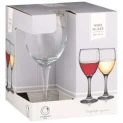 B&M Wine Glasses 4pk -Cheap Home Style Store 338802 set of 4 wine glasses
