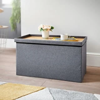 B&M Grey Coffee Table Ottoman 2 B&M Grey Coffee Table Ottoman - Image 2