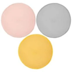 B&M Grey Round Pom Pom Placemats 4pk 9 B&M Grey Round Pom Pom Placemats 4pk -Cheap Home Style Store 355688 355688 355689 pom pom placemats main