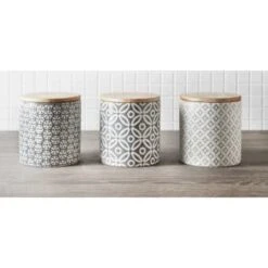 B&M Embossed Geometric Storage Canisters 3pc