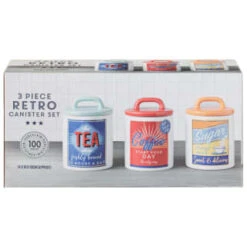 B&M Retro Canister Set 3pc -Cheap Home Style Store 356953 storage canisters retro tea coffee sugar main