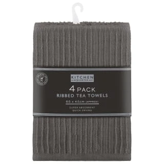 B&M Ribbed Tea Towels 3pk - Grey 1 B&M Ribbed Tea Towels 3pk - Grey