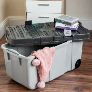 B&M Deluxe Storage Box 100L - Grey 2 B&M Deluxe Storage Box 100L - Grey - Image 2
