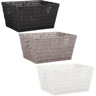 B&M Vannes Heart Cut Out Wicker Basket - White 2 B&M Vannes Heart Cut Out Wicker Basket - White - Image 2
