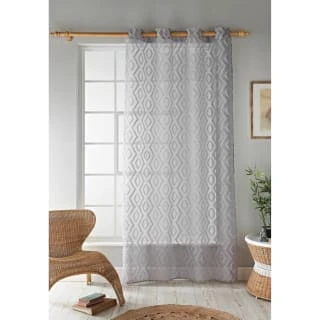 Diamond Tufted All Over Voile 55 X 90" - Grey 1 Diamond Tufted All Over Voile 55 X 90" - Grey