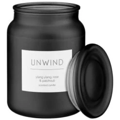 B&M Large Spa Scented Candle - Black - Unwind -Cheap Home Style Store 368680 large spa candle unwind 5