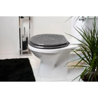 B&M Glitter Toilet Seat Silver 1 B&M Glitter Toilet Seat Silver