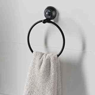 B&M Black Suction Towel Ring 1 B&M Black Suction Towel Ring