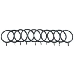 B&M Metal Curtain Rings 10pk - Black -Cheap Home Style Store 369327 metal curtain rings black 3