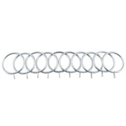 B&M Metal Curtain Rings 10pk - Shiny Nickle -Cheap Home Style Store 369328 metal curtain rings rings shiny nickle 3