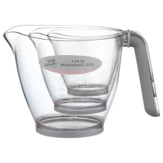 B&M Kitchen Measuring Jugs 3pk - Grey 1 B&M Kitchen Measuring Jugs 3pk - Grey