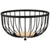 B&M Black Fruit Basket With Wooden Base