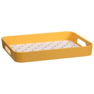 B&M Sausage Dog Bamboo Tray With Handles - Ochre 1 B&M Sausage Dog Bamboo Tray With Handles - Ochre