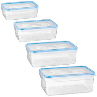B&M Clip Top Food Containers 4pk - Blue 1 B&M Clip Top Food Containers 4pk - Blue