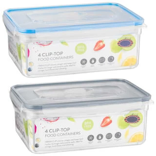 B&M Clip Top Food Containers 4pk - Blue 7 B&M Clip Top Food Containers 4pk - Blue - Image 7