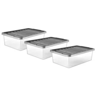 B&M Under Bed Storage Boxes 32L 3pk 1 B&M Under Bed Storage Boxes 32L 3pk