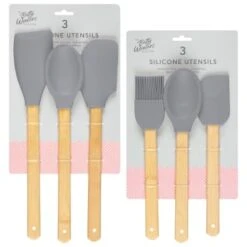 B&M Betty Winters Silicone Utensils 3pk - Grey -Cheap Home Style Store 369972 3pk betty winters silicone utensils grey main