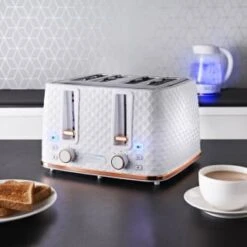 Featured Products -Cheap Home Style Store 371982 goodmans diamond white rose gold 4 slice toaster