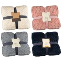 B&M Waffle Faux Fur Throw - Navy -Cheap Home Style Store 372937 372948 372950 waffle faux fur throw group