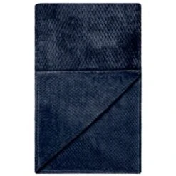 B&M Waffle Faux Fur Throw - Navy -Cheap Home Style Store 372950 waffle faux fur throw navy