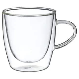 B&M Double Walled Glass Coffee Mug 1 B&M Double Walled Glass Coffee Mug