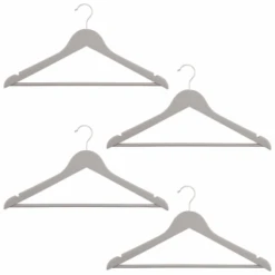 B&M Matte Grey Wooden Hangers 4pk -Cheap Home Style Store 376023 wooden hangers 4pk group
