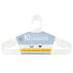 B&M Jumbo Hangers 10pk - White -Cheap Home Style Store 376557 10pk strong clothes hangers white 2