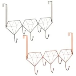 B&M Diamond Geo Overdoor Hooks - Rose Gold -Cheap Home Style Store 377705 diamon geo over door hook main