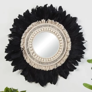 B&M Black Feather Mirror 1 B&M Black Feather Mirror