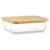 B&M Rectangular Glass Food Container With Bamboo Lid
