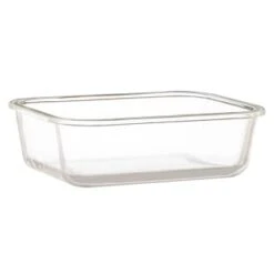 B&M Rectangular Glass Food Container With Bamboo Lid -Cheap Home Style Store 378623 regular glass food container