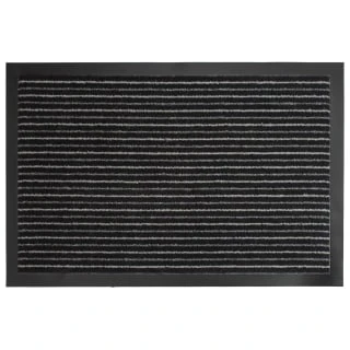 B&M Large Printed Magic Doormat - Black & Grey Stripe 1 B&M Large Printed Magic Doormat - Black & Grey Stripe