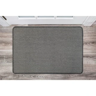 B&M Loop Washable Doormat 50 X 75cm - Grey Stripe 1 B&M Loop Washable Doormat 50 X 75cm - Grey Stripe