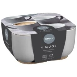 Simply Everyday Gloss Mugs 4pk - Grey -Cheap Home Style Store 380120 4pk simply everyday mugs grey 2