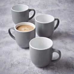 Simply Everyday Gloss Mugs 4pk - Grey -Cheap Home Style Store 380120 4pk simply everyday mugs grey