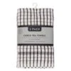 B&M Check Tea Towels - Black 3pk