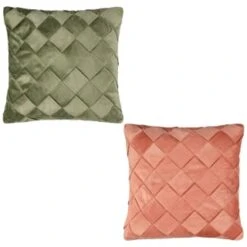 B&M Basket Weave Velvet Cushion - Sage -Cheap Home Style Store 380438 380756 basket weave velvet cushion main