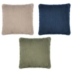 B&M Cotton Waffle Cushion - Green 5 B&M Cotton Waffle Cushion - Green -Cheap Home Style Store 380445 380640 380486 cotton waffle cushion main