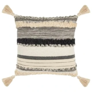 B&M Esme Stripe Woven Cushion - Mono 1 B&M Esme Stripe Woven Cushion - Mono