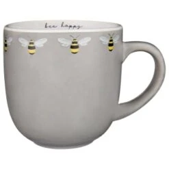 B&M Bee Happy Printed Mugs - 4pk -Cheap Home Style Store 380506 4pk printed mugs bee happy grey